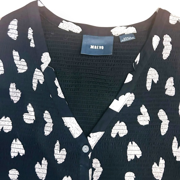 Maeve by Anthropologie Black & White Womens Size Small Heart Print Dress - Picture 8 of 14